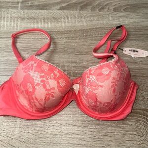 Nwt Victoria’s Secret Body By Victoria Line Demi Pink Lace Bra Size 32C